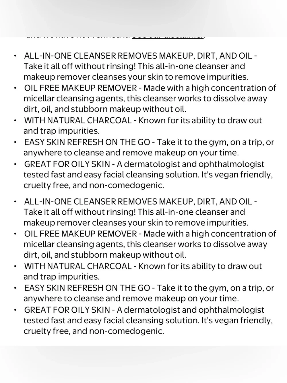 NEW Biore Charcoal Cleansing Micellar Water x3 2.5 oz
